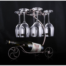 Decorative Racks Wine Bottle Holder Hanging Upside Down Cup Goblets Display Rack Iron Wine Stand Arts Design KC1283 2024 - buy cheap