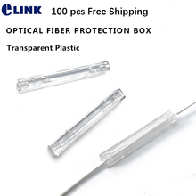 Tubo protector FTTH de plástico transparente, funda de empalme, caja de protección de fibra óptica para cable de caída, cuadrado, 100 Uds., envío gratis 2024 - compra barato