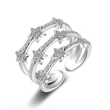Женское многослойное кольцо с цирконием, многослойное кольцо на палец с регулируемым размером из розового золота, подарок на свадьбу, помолвку, вечеринку 2024 - купить недорого
