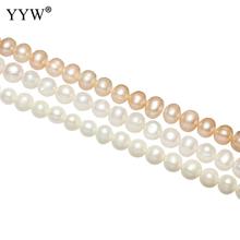 6-7mm Pink/White Potato Natural Freshwater Pearl Beads Punch Loose Bead For DIY Women Elegant Necklace Bracelet Jewelry Making 2024 - buy cheap