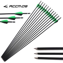 6 pces/12 pces/24 pces tiro com arco 32 "seta de carbono longo, espinha 1000 od 5.65mm id 4.2mm para composto/recurvo arco tiro com arco caça 2024 - compre barato