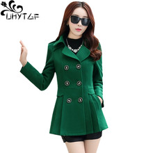 UHYTGF Winter jacket women Fashion female autumn woolen coat Double-breasted slim elegant lady wool jacket Casual short coat 684 2024 - buy cheap