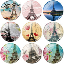 JWEIJIAO Vintage Retro Eiffel Tower, Paris, France DIY Glass Cabochon Pattern Dome Demo Flat Back Jewelry Findings 5pcs/Lot 2024 - buy cheap