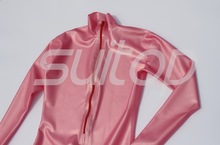 Biquini metalizado rosa de látex, emborrachado de borracha zentai de alta qualidade, almofadados e macacões 2024 - compre barato