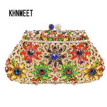 Rose Flower Clutch Gold Crystal Luxury Women Clutch Bag Ladies Rhinestone Party Bag Designer Crystal Purse Evening bag 292 2024 - buy cheap