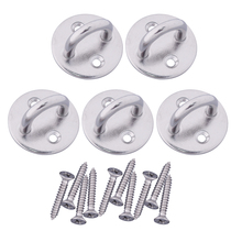 5Pcs 304 Stainless Steel M6 Round Pad Eye Plate Staple U-shaped Hook Boat Rigging with Screws 2024 - buy cheap