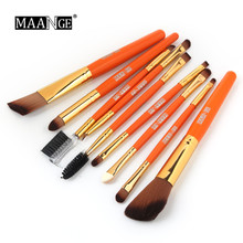 Brochas MAANGE, 9 piezas, base de madera, brocha cosmética para sombra de ojos, brocha para Sets de pinceles de maquillaje, herramientas 2019 Apr04 2024 - compra barato