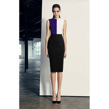 High Quality Black Purple White Geometric Knee Length Bodycon Rayon Bandage Dress Cocktail Party Dress 2024 - buy cheap