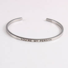 YOU ARE MY PERSON Lover Bracelet Bangle Personalized Stainless Steel Open Cuff Statement ID Mantra Bracelets Bangles 2024 - buy cheap