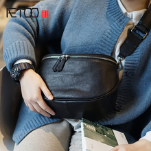 Aetoo bolsa de ombro de couro bovino feminina, retrô, artesanal, feita à mão, oblíqua, casual, versão coreana 2024 - compre barato