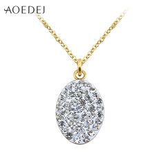 AOEDEJ New Fashion Necklace for Women Oval-shaped Pendant Necklace Stainless Steel Female Letter Necklace Choker Mujer Jewelry 2024 - buy cheap