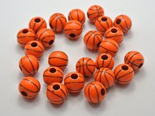 100 Orange Sparkling Basket Ball Pattern Acrylic Round Beads 12mm 2024 - buy cheap