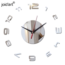 Nova chegada 3d dígitos relógio de parede sticker set criativo diy espelho acrílico relógios de vidro decoração de casa design moderno apressado 2024 - compre barato