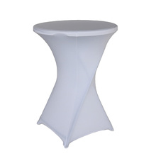 White Spandex Cocktail Table Cover For Wedding Decor Lycra Bar Bistro table cloth covers event party Table Cover 2024 - buy cheap