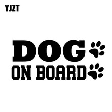 YJZT 15.2CM*6.5CM DOG ON BOARD Paws Vinyl Car Decal Sticker Window Bumper Black/Silver C10-00714 2024 - buy cheap