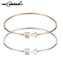 Cxwind Fashion Pulseiras Statement Punk Charm Open Adjustable Arrow Cuff Bracelets Bangles for Women Cuff Jewelry Gift Bijoux 2024 - buy cheap