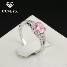 CC Jewelry-anillo de compromiso con Piedra Rosa para mujer, joyería de moda, con encanto Simple, cinco anillos Wanita, bisutería nupcial, CC1171 2024 - compra barato