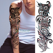 Waterproof Temporary Tattoo Sticker Primitive tribe Totems full arm fake tatto large size flash tatoo sleeve for men women girl 2024 - buy cheap