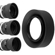 3-ступенчатая Складная Резиновая бленда centechia 52/58 мм, 3 в 1, объектив DSIR 52/58 мм для камеры Nikon Canon 2024 - купить недорого