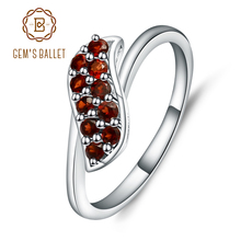 Женское классическое кольцо S, обручальное кольцо из настоящего серебра 925 пробы в форме балета с натуральным красным гранатом, ювелирные украшения из драгоценных камней 2024 - купить недорого