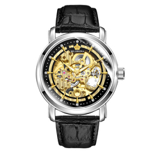 Orkina 2019 relógio masculino com pulseira de couro, automático, mecânico, esqueleto, pulseira casual de couro, erkek kol saati, relógios masculinos 2024 - compre barato
