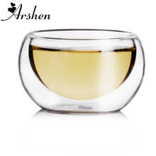 Arshen Big Promotion! 50ML Elegant Clear Drinking Cup Heat Resistant Double Wall Layer Tea Cup Water Cup For flower Tea cups 2024 - buy cheap