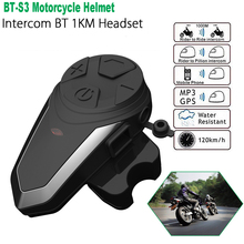 1 шт. BT-S3 1000 м 3 всадников переговорное устройство для мотоциклетного шлема мото со встроенным fm-тюнером для мотоциклистов Intercomunicador Bluetooth Para Motocicleta 2024 - купить недорого