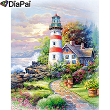 DIAPAI 5D DIY Diamond Painting 100% Full Square/Round Drill "Tower scenery" Diamond Embroidery Cross Stitch 3D Decor A21501 2024 - buy cheap