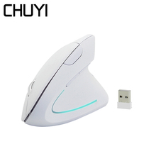 CHUYI-ratón inalámbrico Vertical para juegos, ergonómico, 800/1200/1600DPI, ajustable, ratones ópticos de ordenador con almohadilla para PC y portátil 2024 - compra barato