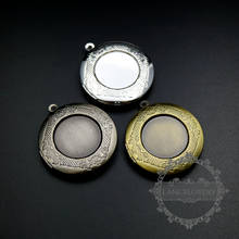 20mm bezel vintage style brass bronze,silver,antiqued silver 32mm flower round photo locket base pendant charm supplies 1111057 2024 - buy cheap
