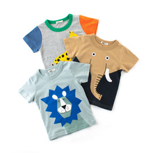 Брендовые топы для маленьких мальчиков, летняя одежда, футболка для мальчиков, Высококачественная хлопковая одежда с принтом животных, Детские футболки, детская футболка для мальчиков 2024 - купить недорого