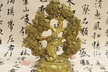 Chinese Feng shui Brass Lucky Money YuanBao Attract wealth Pachira Tree Statue 2024 - buy cheap