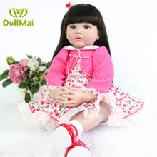 Adorable reborn girl princess dolls 60cm vinyl silicone reborn baby dolls toys for children gift real baby toddler time doll 2024 - buy cheap