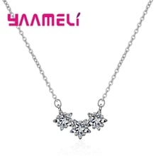 New Fashion Vintage Star Sparking Cubic Zirconia Exquisite 925 Sterling Silver Necklace For Woman Girls Favorite Festival Gift 2024 - buy cheap