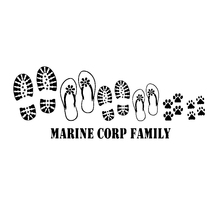 11x30cm Marine Corp Family Shoes Car Stickers Window Door Decal Funny Car Accessories Waterproof  T188 2024 - buy cheap