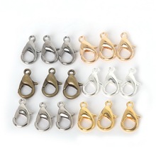 High Quality Alloy Lobster clasp Hooks for necklace&bracelet chain 12mm 100pcs/lot DIY jewelry findings FKA022-02 2024 - buy cheap