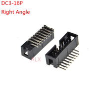 10 pçs dc3-16p 2.54mm pitch jtag isp macho soquete ângulo direito idc caixa cabeçalhos pcb conector duplo linha 2x8pin dc3 16 pinos cabeçalho 2024 - compre barato