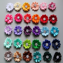 20 Satin Ribbon Multilayers fabric flowers for headbands without clips girl DIY hair accessories 2024 - buy cheap