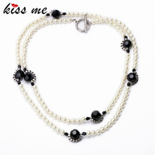 Fashion Necklaces for Women KISS ME New Item Beads Chain Simulated Pearls Long Necklace Jewelry Factory Wholesale 2024 - buy cheap
