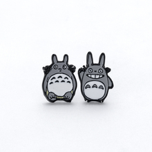 Pendientes de Totoro de dibujos animados para mujer, aretes esmaltados, joyería de moda, pequeños, de acero inoxidable, Animal de Totoro 2024 - compra barato