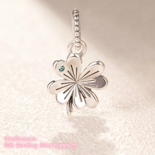 Spring Original 100% 925 Sterling Silver Lucky Four-Leaf Clover Pendant Charm beads Fits Brand bracelets Jewelry Making 2024 - buy cheap