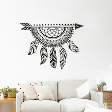 Arrow With Dream Catcher Wall Vinyl Decals Feathers Style Creative Dreamcatcher Wall Stickers Removable Bedroom Wall Art AZ807 2024 - buy cheap
