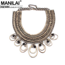 Women Zinc Alloy Accessories Fashion Chunky Chain Bib Collar Irregularity Circle Beads Chokers Statement Necklaces CE2690 2024 - buy cheap