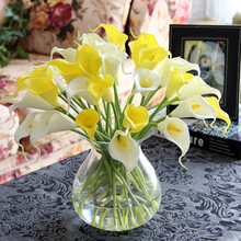 Flores artificiais decorativas pu toque real, lírio de calla para buquê de casamento, festa e decoração de casa, 5 peças 2024 - compre barato