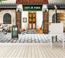 Murales 3d personalizados, papel tapiz Retro nostálgico de cafetería en la puerta, bar, cafetería, tienda, sala de estar, sofá, pared de TV, dormitorio, papel de pared 2024 - compra barato