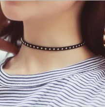 New fashion personality rivet bohemian black velvet nail fender necklace collar choker necklace for women 2024 - buy cheap