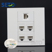 SeTo 86 Type Five Ports RJ45 Cat6 Network Ethernet Panel Outlet Wall Plate Socket Keystone Faceplate 2024 - buy cheap