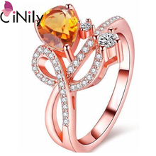 Женские кольца на палец CiNily, полностью украшенные камнями, розовые, золотые, с каплями воды, желтые, прозрачные, вечерние 2024 - купить недорого