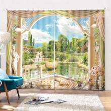 2 Panel 3D Printed Landscape Scenery Curtains Bedroom Living Room Art Design Blackout Blinds Window Curtains Thermal Insulated 2024 - buy cheap