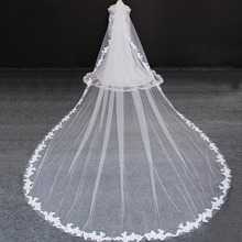 Véu de noiva com pente, véu de casamento com 5 metros branco de marfim 2024 - compre barato